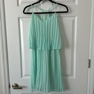 Mint green pleated dress